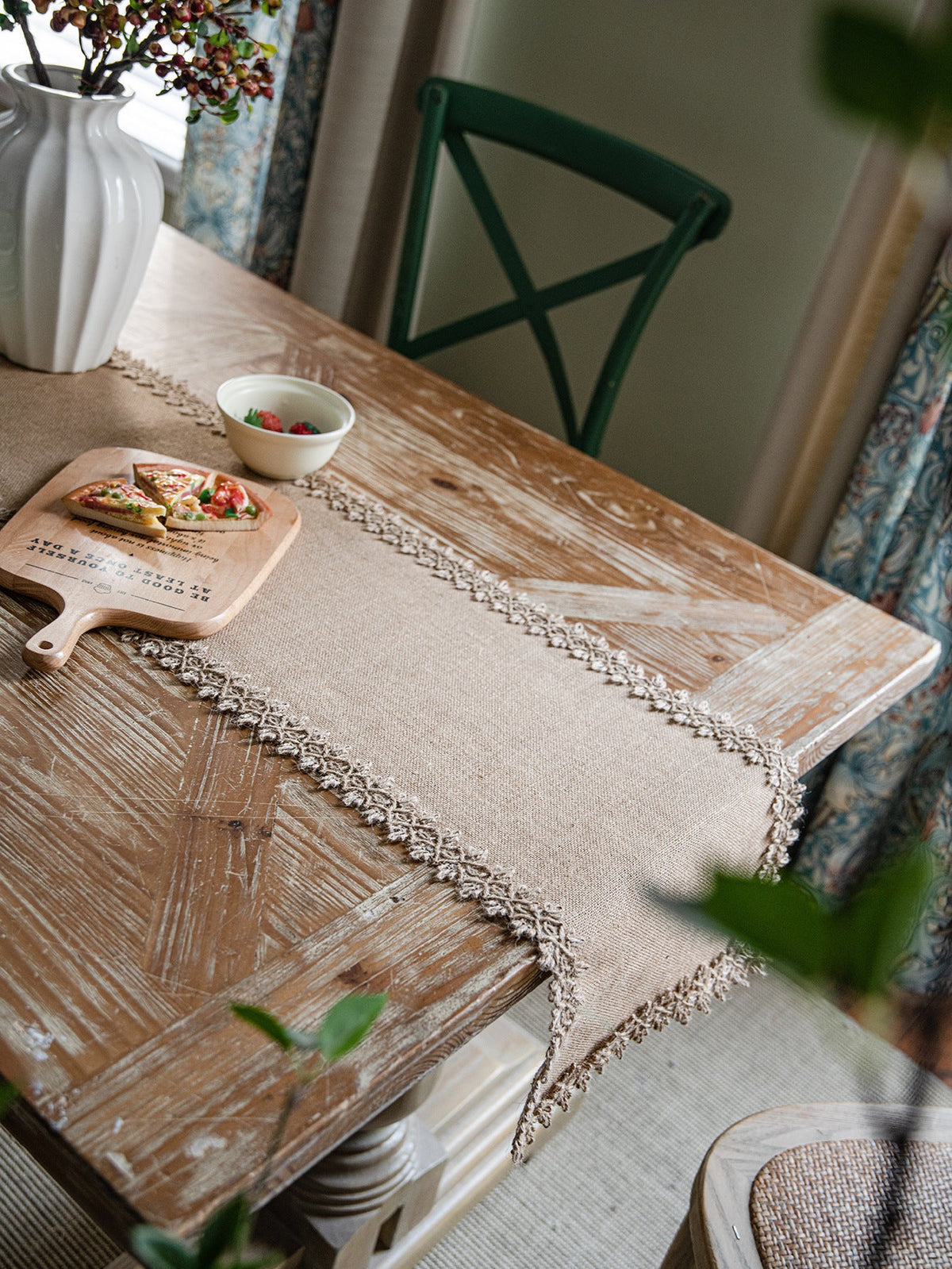 Festival Natural Jute Woven Tassels Party Decorative American Table Runner