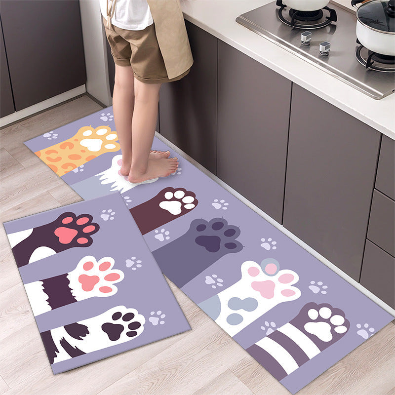 Cartoon Floor Mat Kitchen Strip Rug Simple