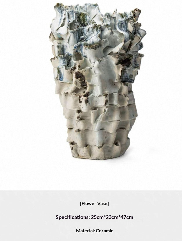 Sculptural Wabi-Sabi Ceramic Vase For The Living Room