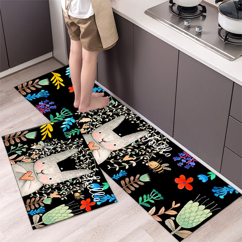 Cartoon Floor Mat Kitchen Strip Rug Simple