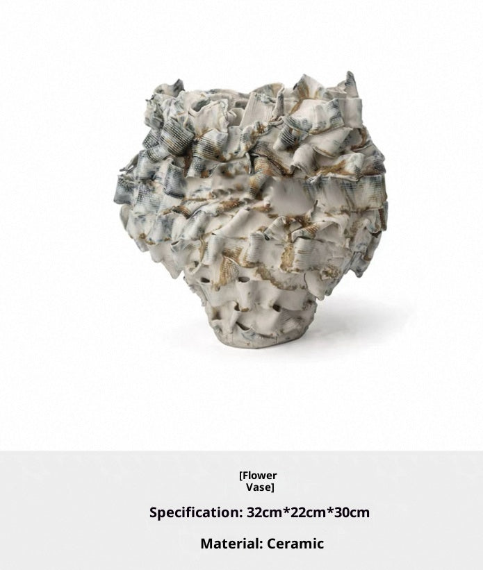 Sculptural Wabi-Sabi Ceramic Vase For The Living Room